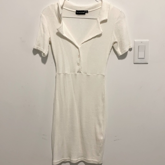 Pretty Little Thing White Collar Dress - Picture 2 of 5